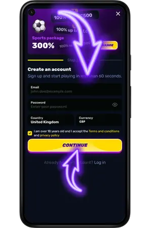 Enter an email address and password Wino Casino UK