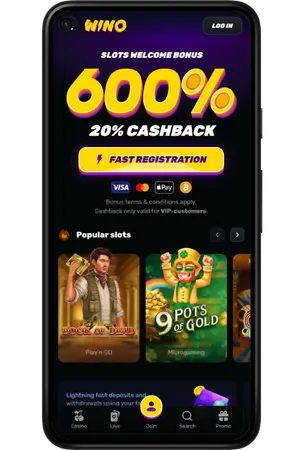Wino Casino United Kingdom registration page
