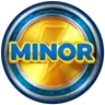 Coin Strike Minor-jackpot, blauwe munt van 50x de inzet